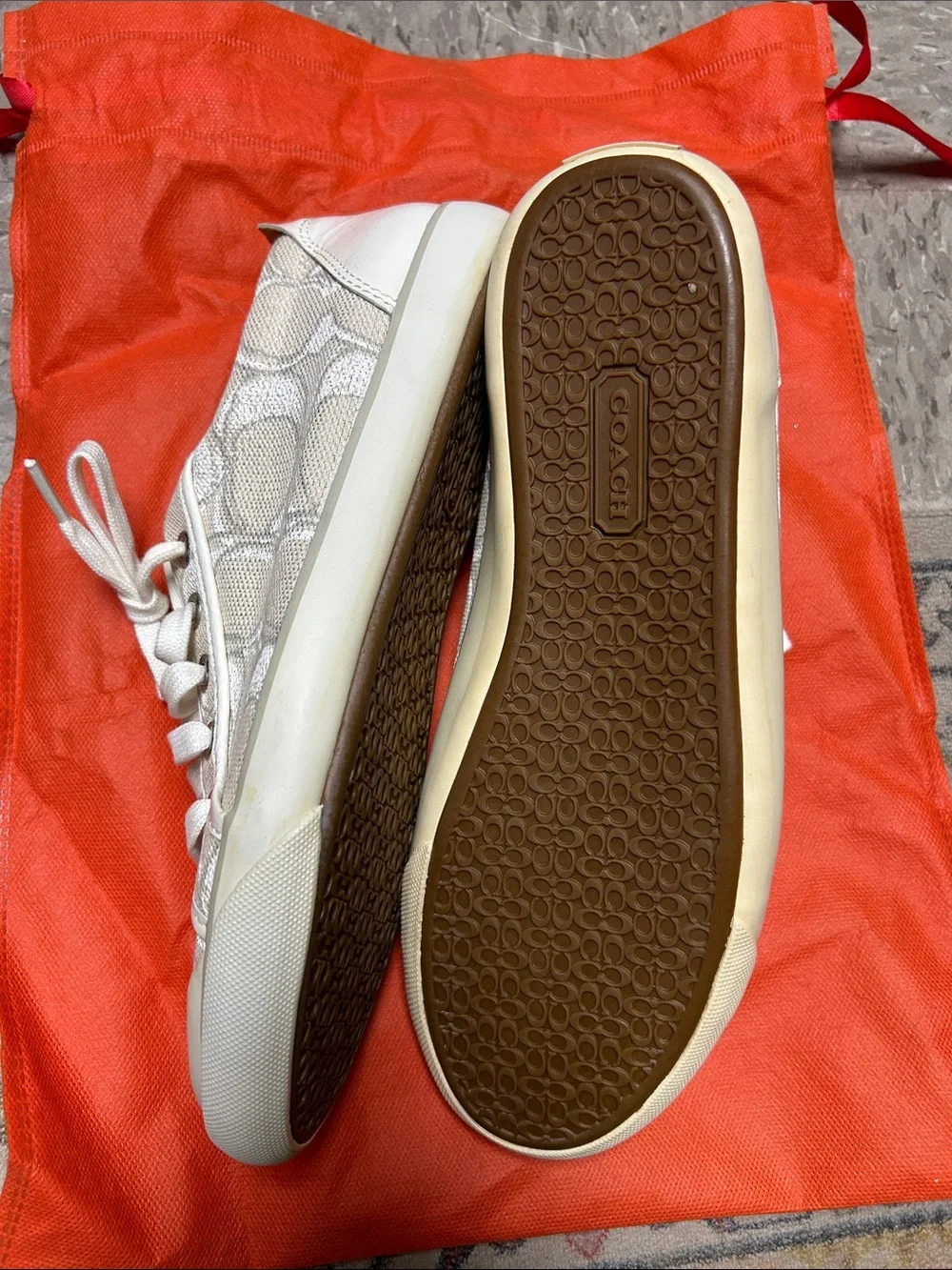 Coach Beige Signature Canvas Sneakers
